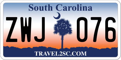SC license plate ZWJ076
