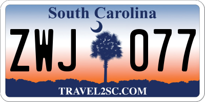 SC license plate ZWJ077
