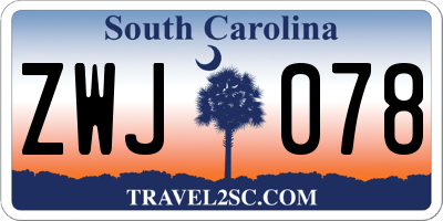SC license plate ZWJ078