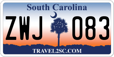 SC license plate ZWJ083