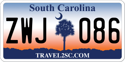 SC license plate ZWJ086