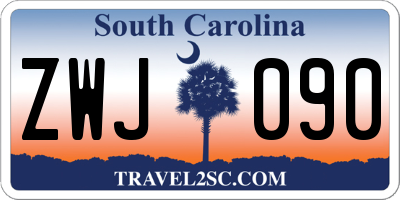 SC license plate ZWJ090
