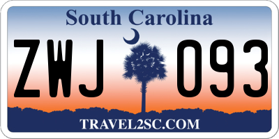 SC license plate ZWJ093