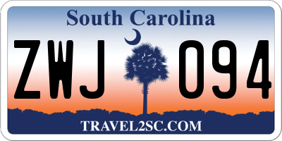 SC license plate ZWJ094