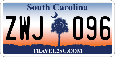 SC license plate ZWJ096