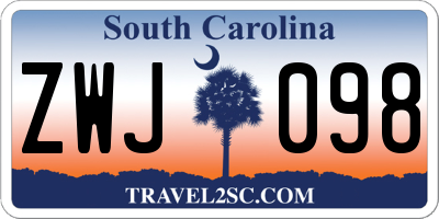 SC license plate ZWJ098