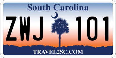 SC license plate ZWJ101