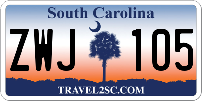 SC license plate ZWJ105