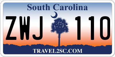 SC license plate ZWJ110