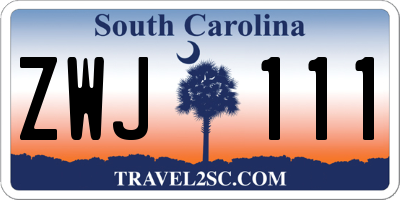SC license plate ZWJ111