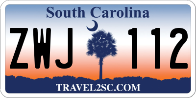 SC license plate ZWJ112