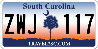 SC license plate ZWJ117