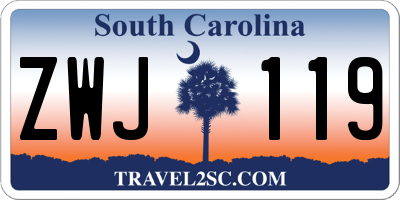 SC license plate ZWJ119