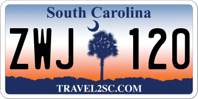 SC license plate ZWJ120