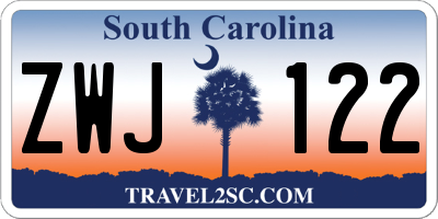 SC license plate ZWJ122