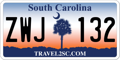 SC license plate ZWJ132