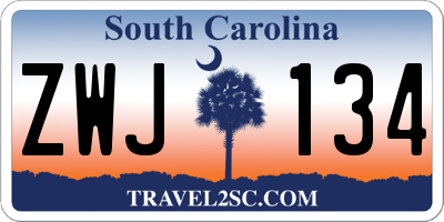 SC license plate ZWJ134