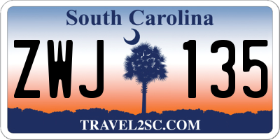 SC license plate ZWJ135
