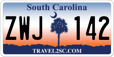 SC license plate ZWJ142