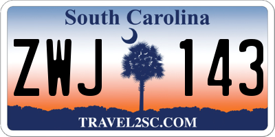 SC license plate ZWJ143