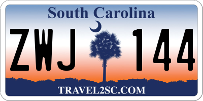 SC license plate ZWJ144