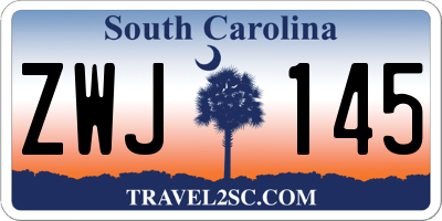 SC license plate ZWJ145