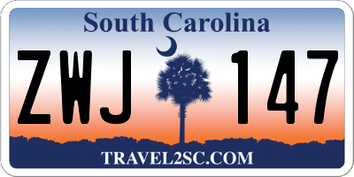 SC license plate ZWJ147