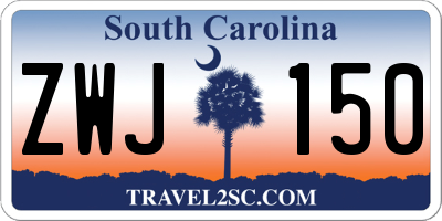 SC license plate ZWJ150