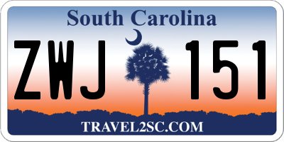 SC license plate ZWJ151