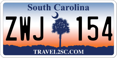 SC license plate ZWJ154