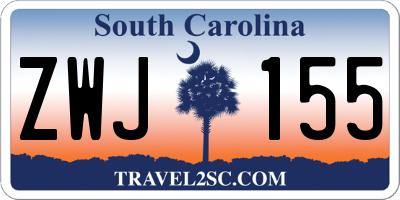 SC license plate ZWJ155