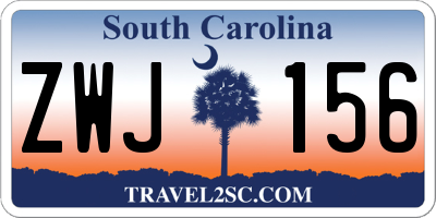 SC license plate ZWJ156