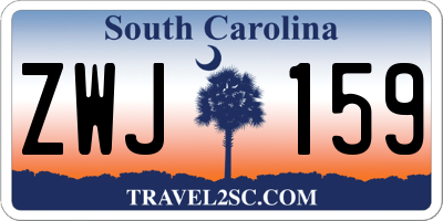 SC license plate ZWJ159