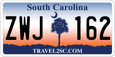 SC license plate ZWJ162