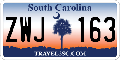SC license plate ZWJ163