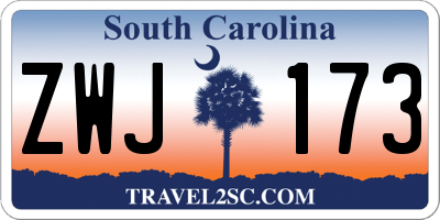 SC license plate ZWJ173