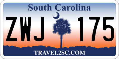 SC license plate ZWJ175