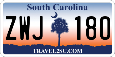 SC license plate ZWJ180