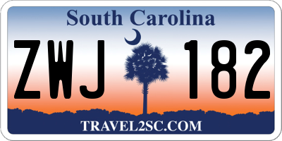 SC license plate ZWJ182