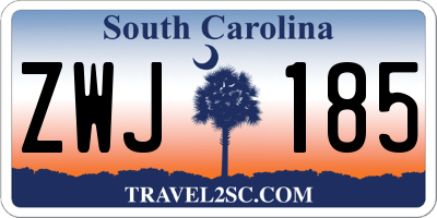 SC license plate ZWJ185