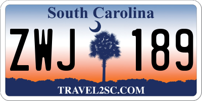 SC license plate ZWJ189