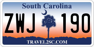 SC license plate ZWJ190