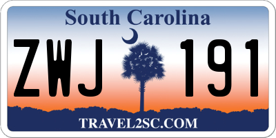 SC license plate ZWJ191