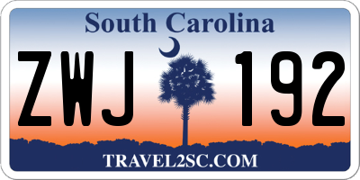 SC license plate ZWJ192