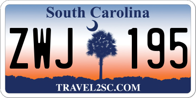 SC license plate ZWJ195