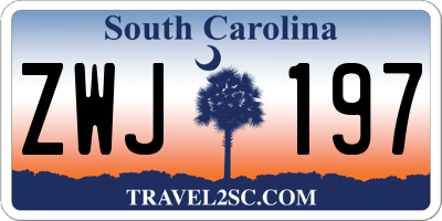 SC license plate ZWJ197