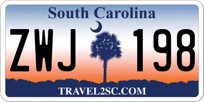 SC license plate ZWJ198