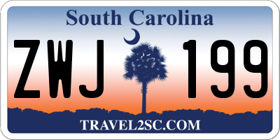 SC license plate ZWJ199