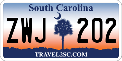 SC license plate ZWJ202