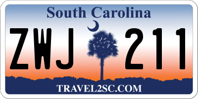 SC license plate ZWJ211